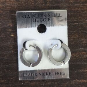 Stainless Steel Huggie Earrings